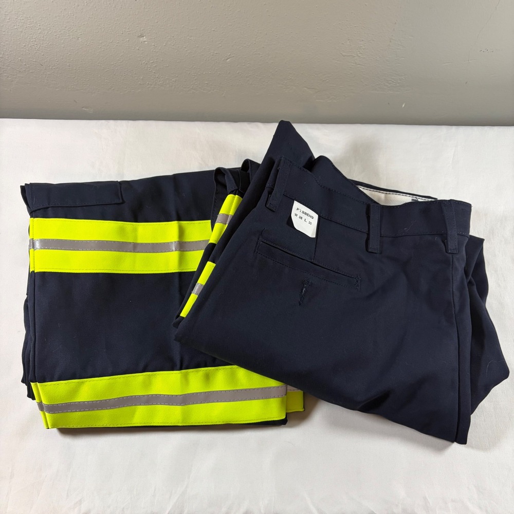 Red Kap Mens Navy Blue Reflective High Visibility Cargo Work Pants PT88EN9 38x30
